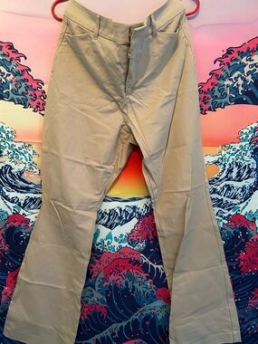 High Rise Pixi Flare Khaki Pants for Women